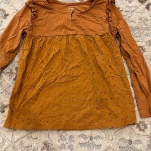 Carter's Girl’s Orange Top with Ruffle Details
